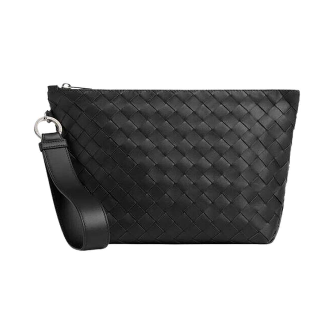 보테가 베네타 인트레치아토 트래블 파우치 리스틀릿 블랙(Bottega Veneta Intrecciato Travel Pouch With Wristlet Black) - 1