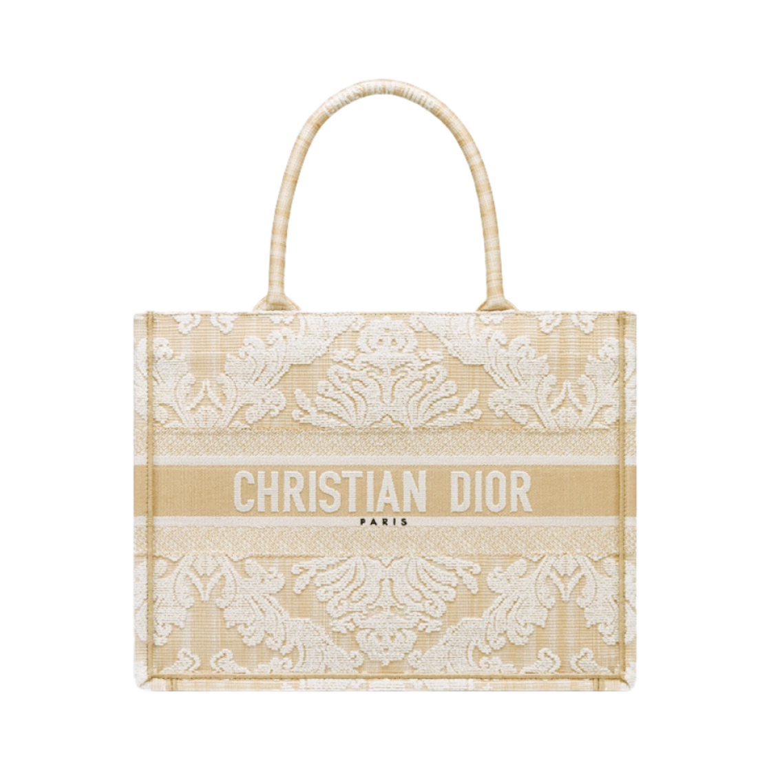디올 미디움 디올 북 토트백 베이지 아라베스크 자수(Dior Medium Dior Book Tote Beige Arabesque Embroidery) - 1