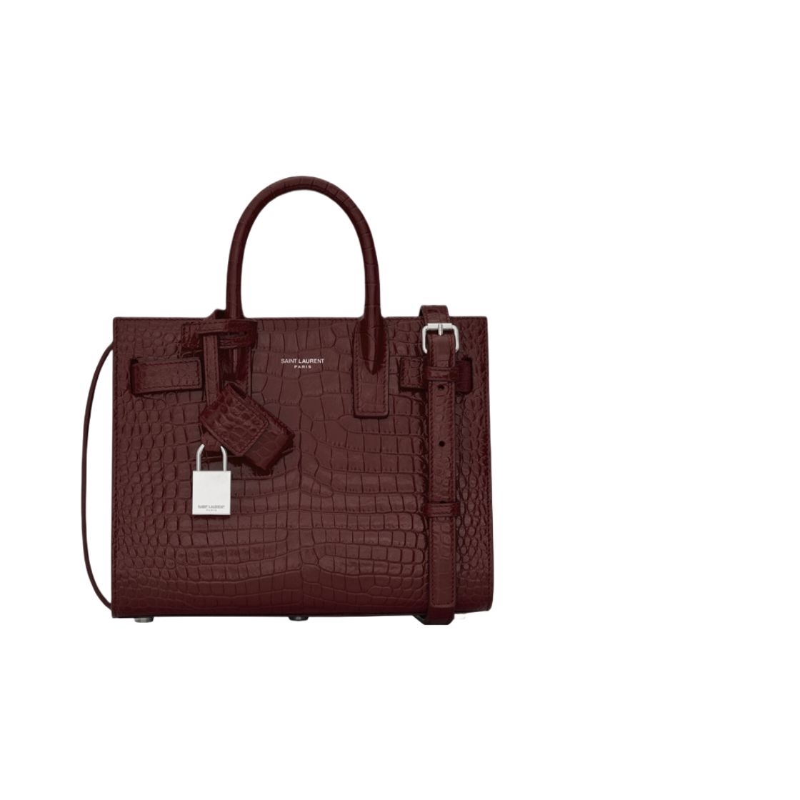생로랑 삭 드 주르 나노 엠보스 크로커다일 샤이니 레더 루즈 리전(Saint Laurent Sac De Jour Nano in Embossed Crocodile Shiny Leather Rouge Legion) - 1