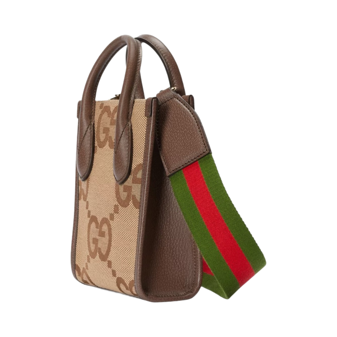 구찌 점보 GG 미니 토트백 카멜 에보니(Gucci Jumbo GG Mini Tote Bag Camel Ebony) - 2