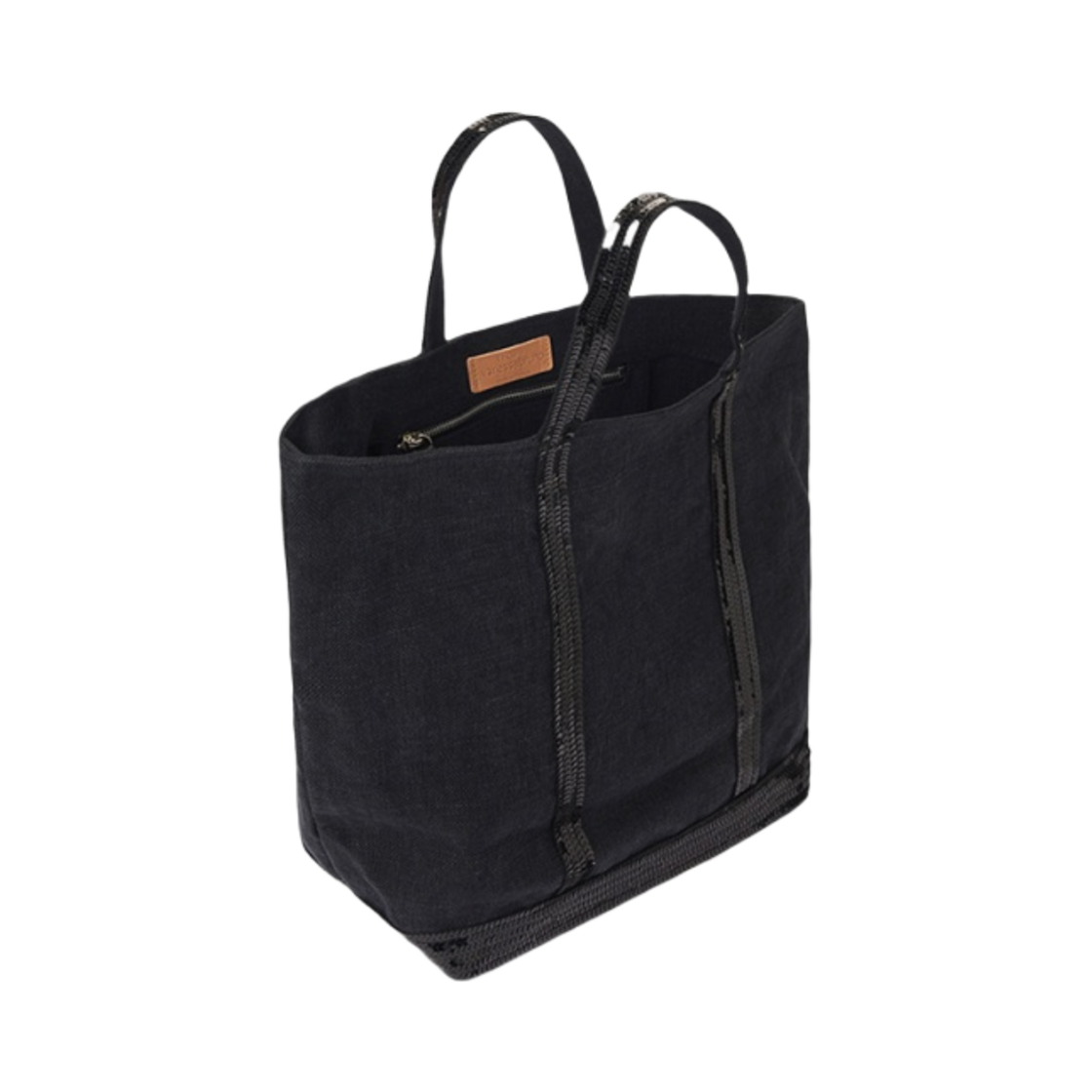 바네사 브루노 리넨 M 카바스 토트 블랙(Vanessa Bruno Linen M Cabas Tote Black) - 3