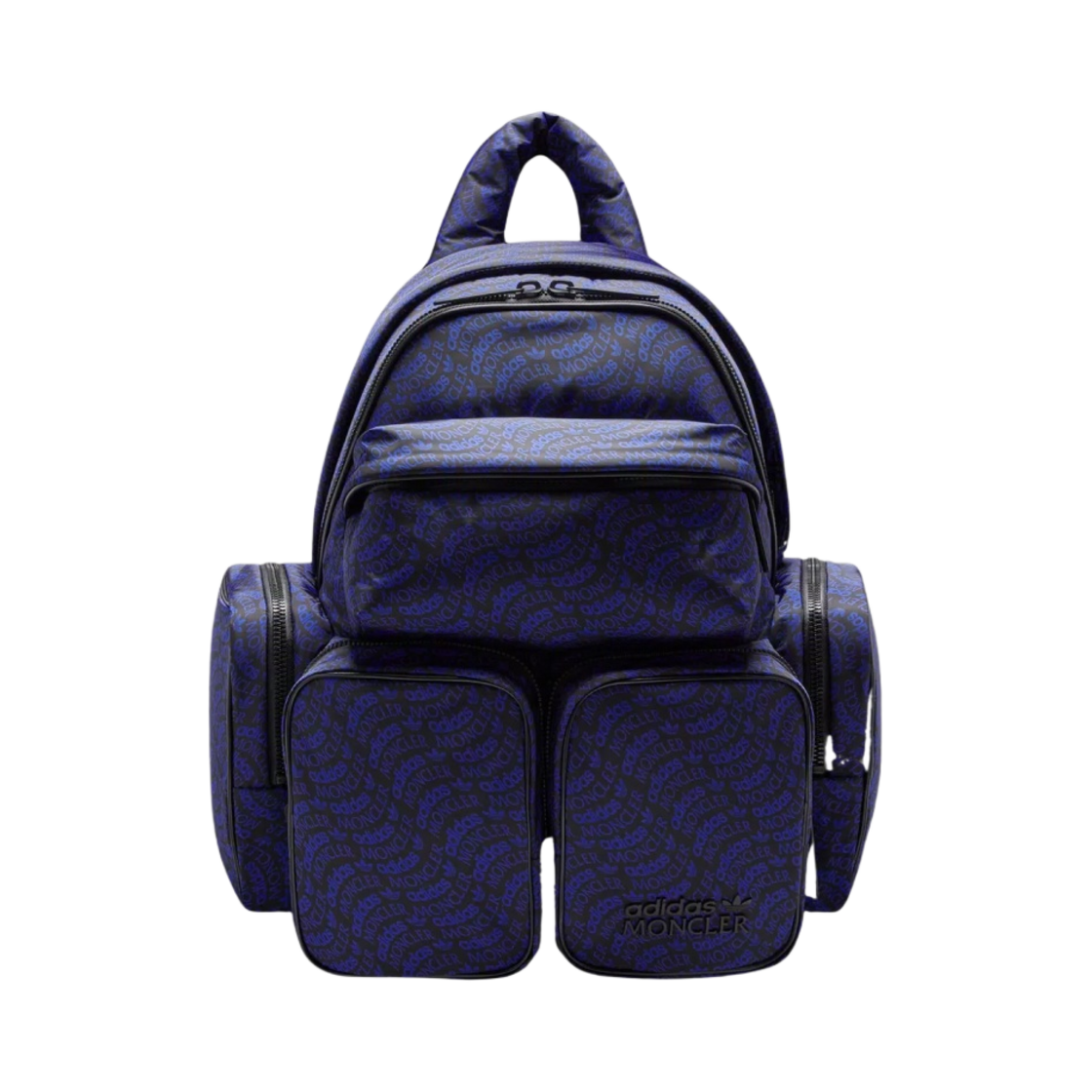 몽클레르 x 아디다스 로고 프린트 백팩 블랙 블루 - 23FW(Moncler x Adidas Logo Print Backpack Black Blue - 23FW)