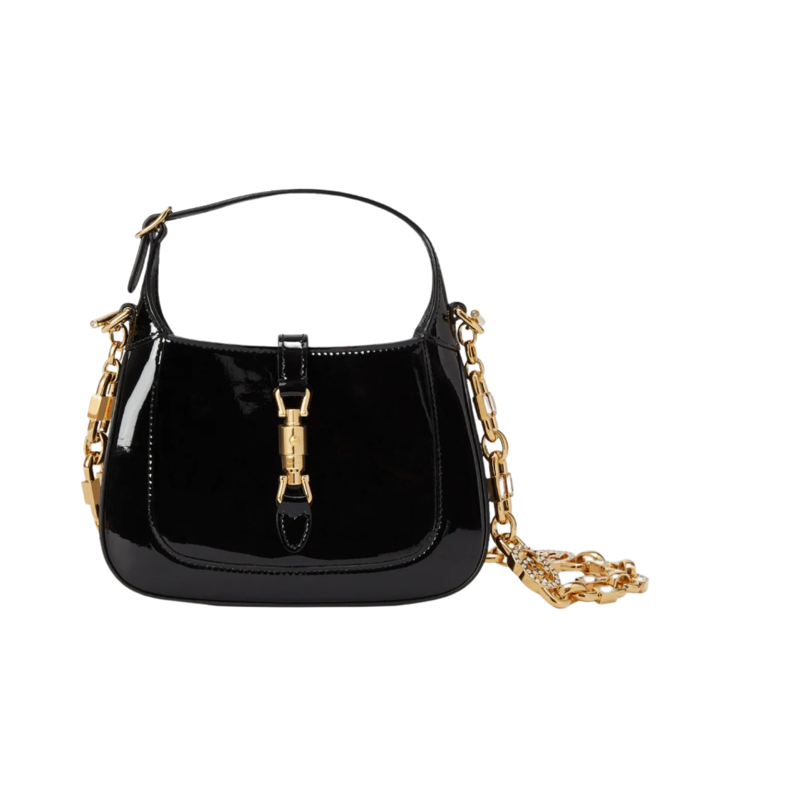 구찌 재키 1961 미니 숄더백 블랙 페이턴트 레더(Gucci Jackie 1961 Mini Shoulder Bag Black Patent Leather) - 1