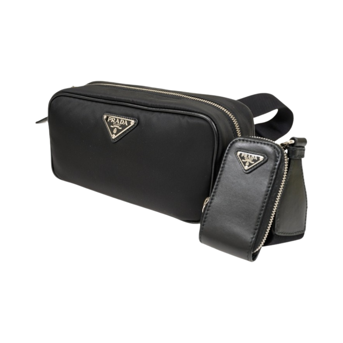 프라다 리나일론 앤 레더 숄더백 블랙(Prada Re-Nylon and Leather Shoulder Bag Black) - 2