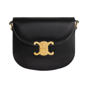 Celine Besace Clea in Shiny Calfskin Black