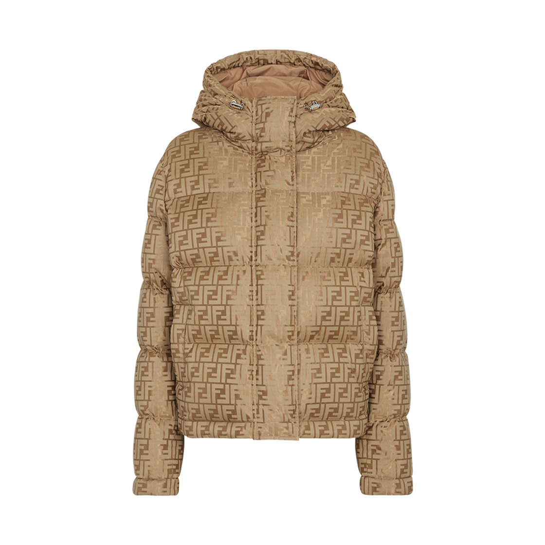 FAN129AK9ZF1PNO (W) Fendi FF Nylon Down Jacket Brown