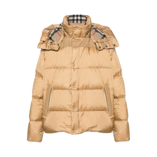 Burberry Detachable Sleeve Nylon Puffer Jacket Beige