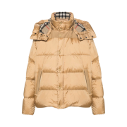 Burberry Detachable Sleeve Nylon Puffer Jacket Beige