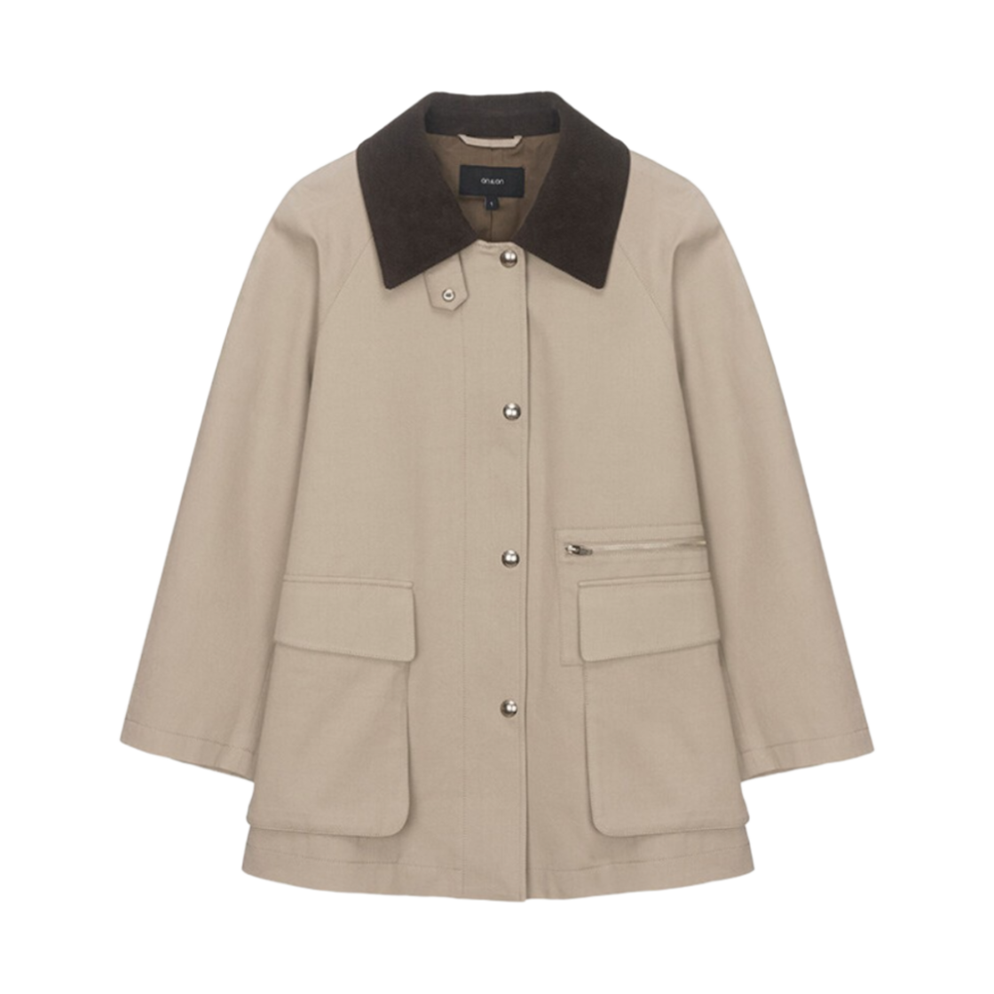 (W) 온앤온 코듀로이 칼라 아웃포켓 점퍼 다크 베이지((W) On&On Corduroy Collar Out Pocket Jumper Dark Beige)