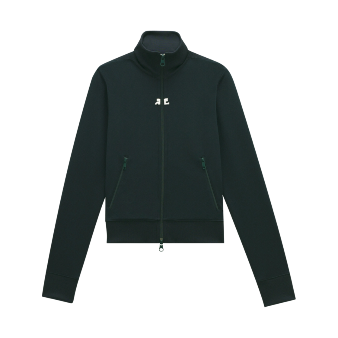 (W) 꾸레쥬 저지 조깅 자켓 다크 그린((W) Courreges Jersey Jogging Jacket Dark Green)