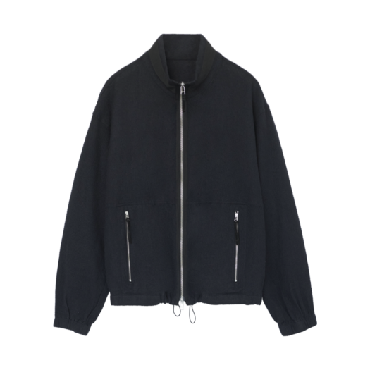 PL5PJU8201I0 Polyteru Boiled Wool Track Jacket Navy (Japanese Fabric)
