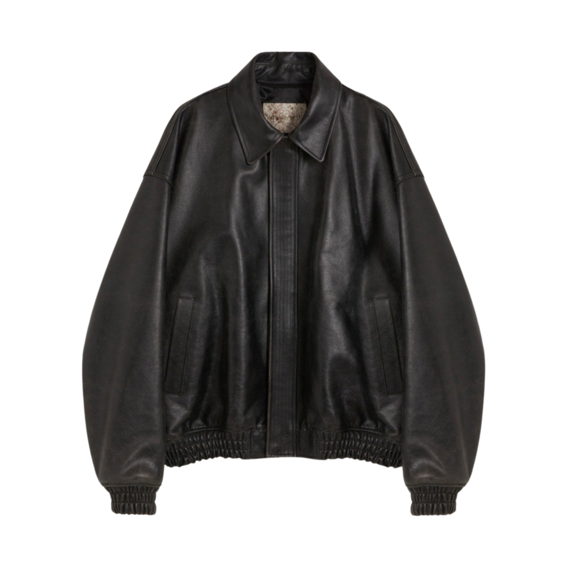 P0000CVV [KREAM 단독] STU Overfit Leather Jacket Black