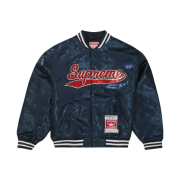 Supreme Mitchell & Ness Sequin Varsity Jacket Navy - 23SS