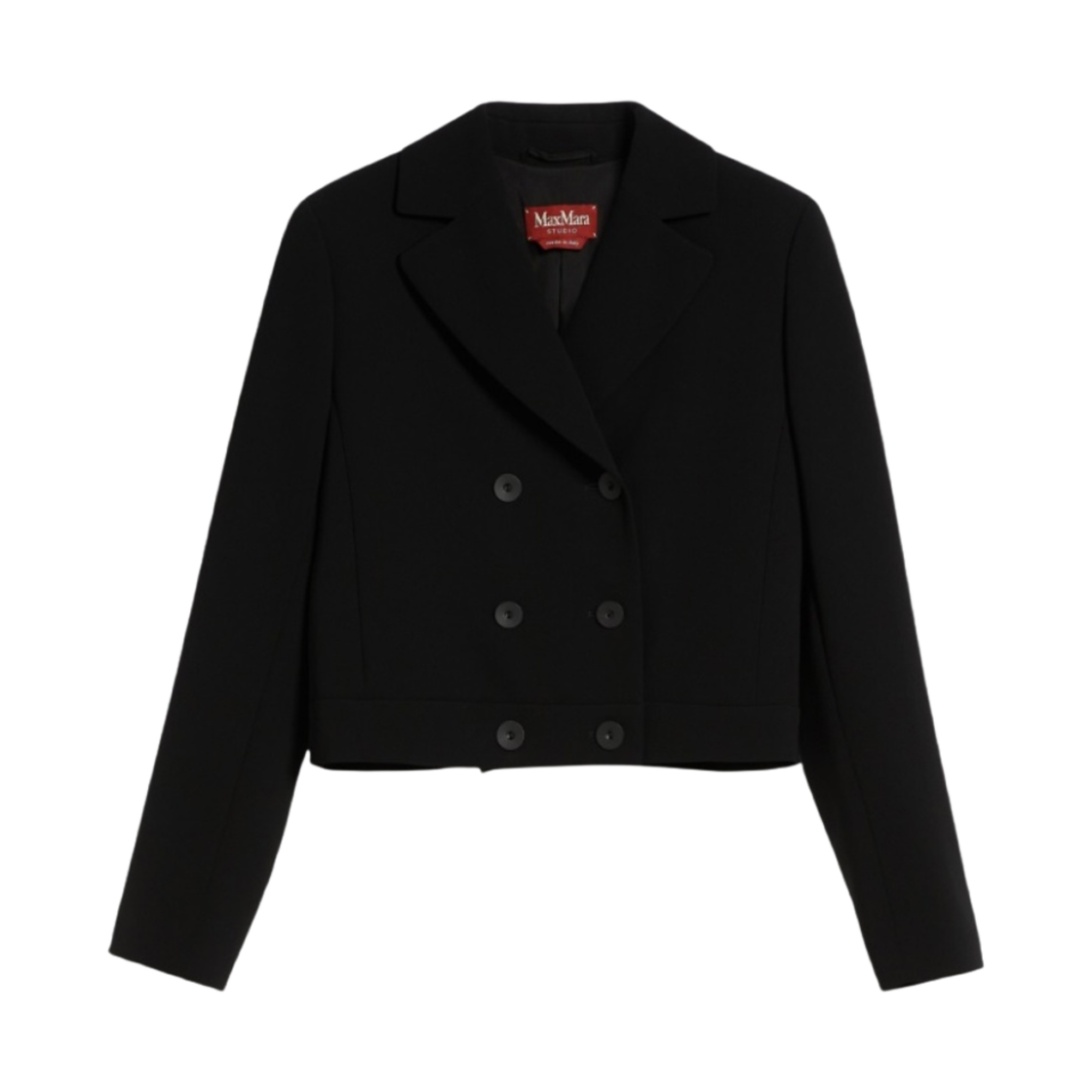 ACCIAIO-001 (W) Max Mara Studio Acciaio Cady Cropped Jacket Black