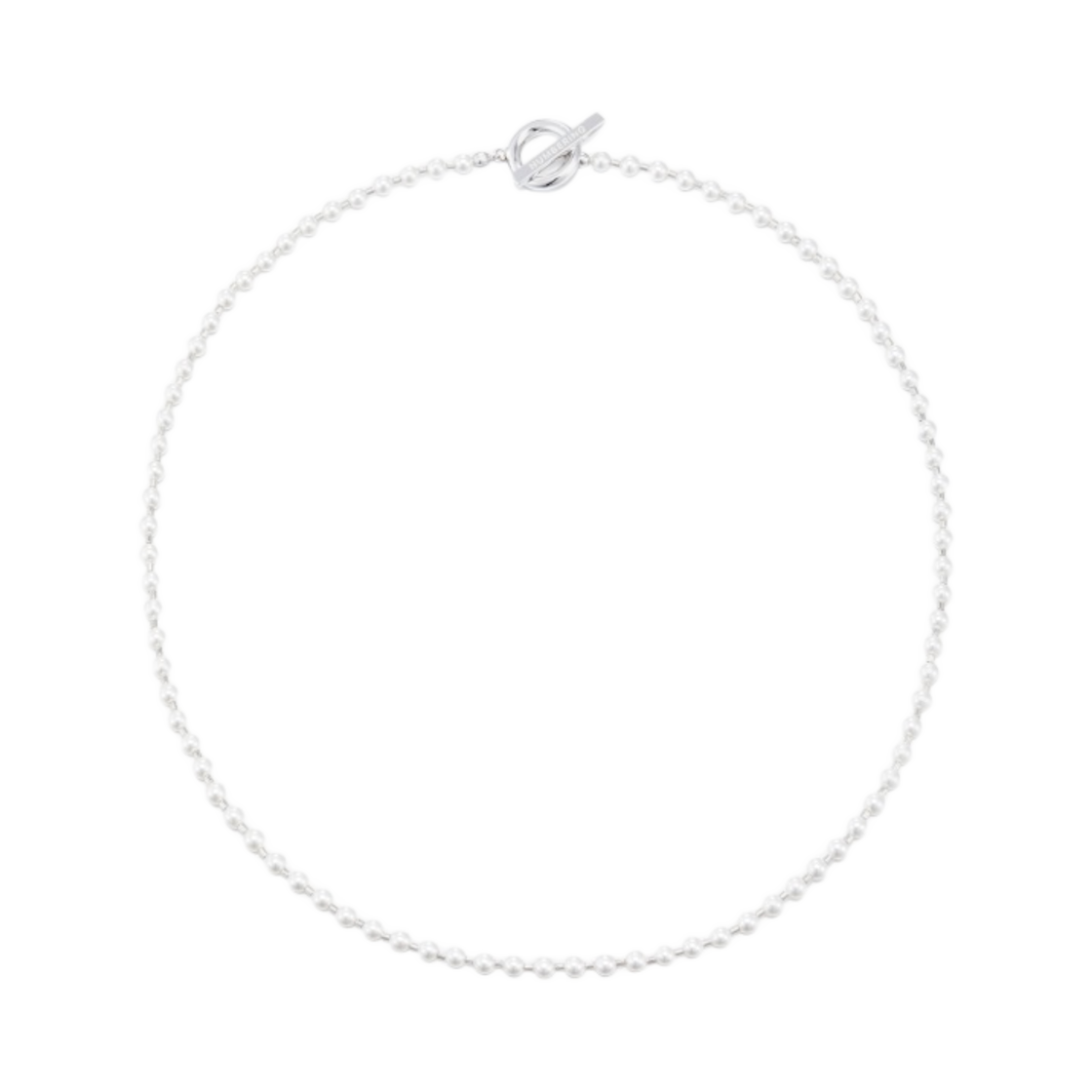 넘버링 펄 토글 네클리스 4mm 화이트