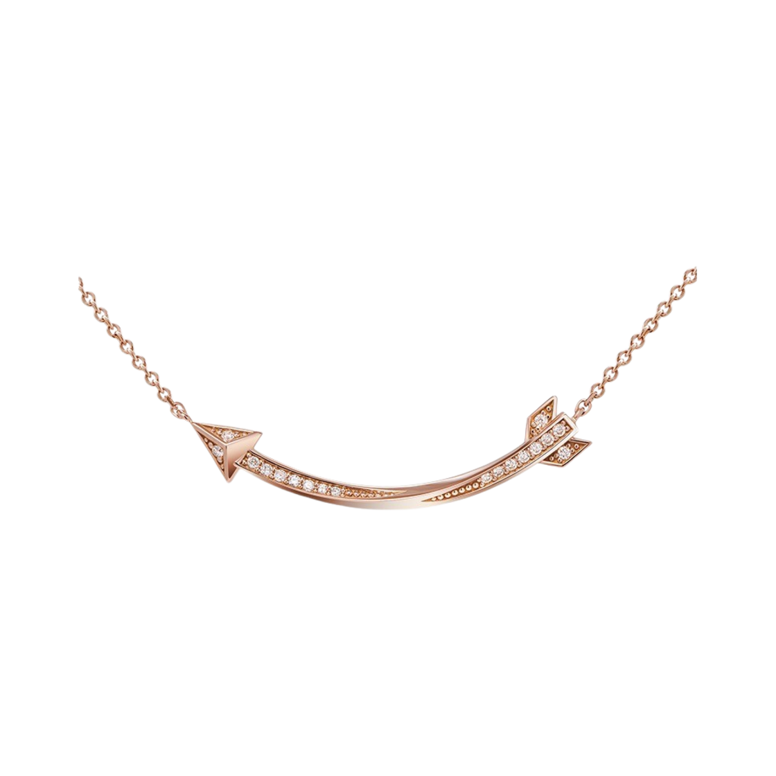 미꼬 애로우 트위스트 다이아몬드 네클리스 핑크 골드(Miko Arrow Twisted Diamond Necklace Pink Gold)