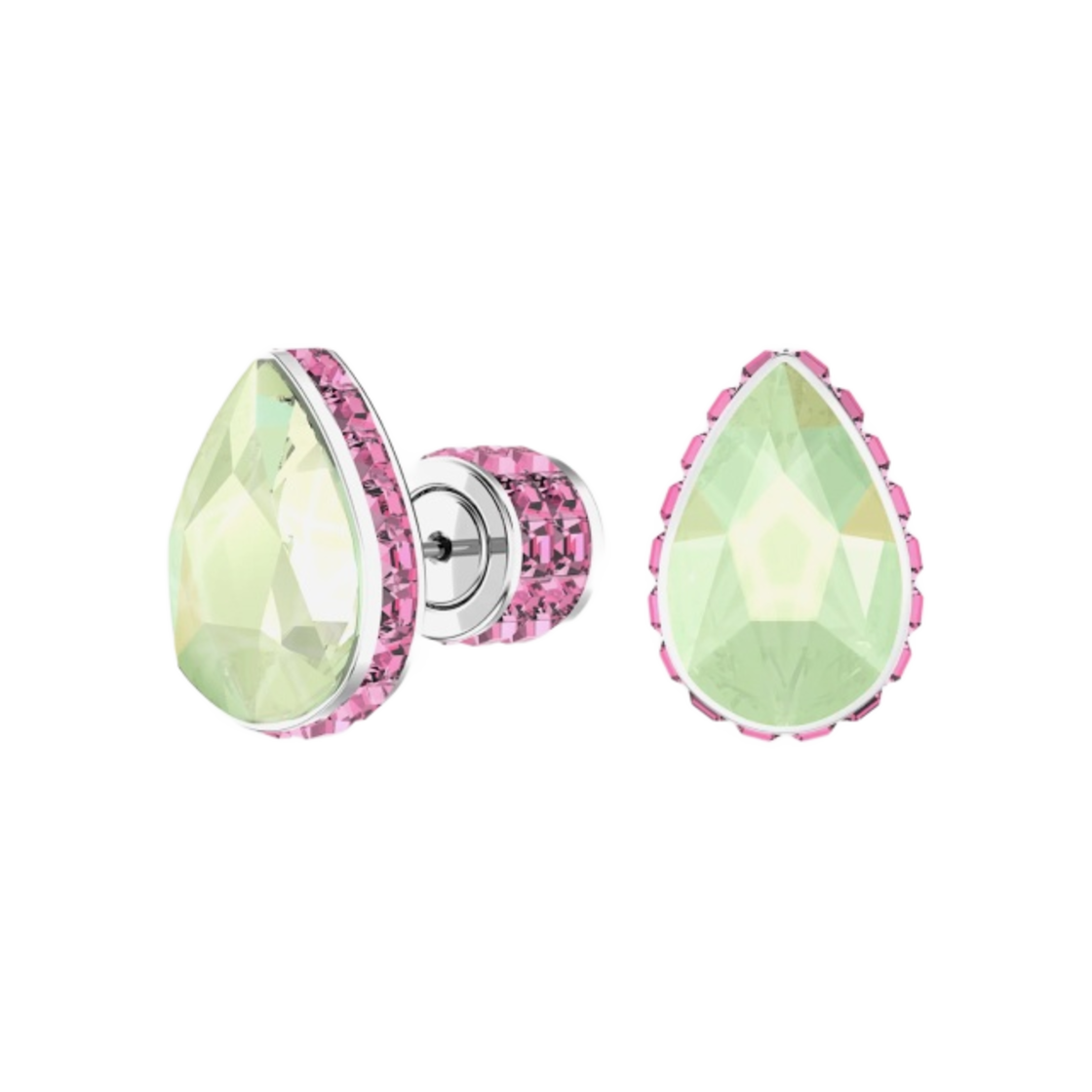 (W) 스와로브스키 오르비타 스터드 이어링 멀티컬러 로듐 플래팅((W) Swarovski Orbita Stud Earrings Multicolor Rhodium Plated) - 1
