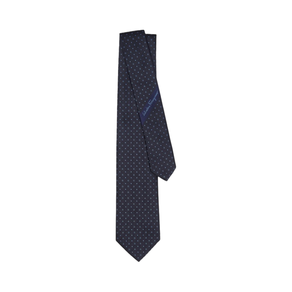 페라가모 간치니 자카드 타이 다크 블루(Ferragamo Gancini Jacquard Tie Dark Blue) - 1