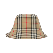 (Kids) Burberry Vintage Check Technical Cotton Bucket Hat Archive Beige
