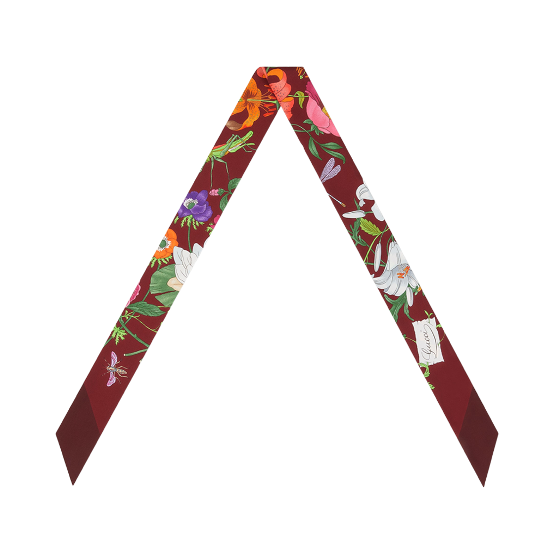 825121-3G001-9888 (W) Gucci Printed Silk Twill Neck Bow Multicolor