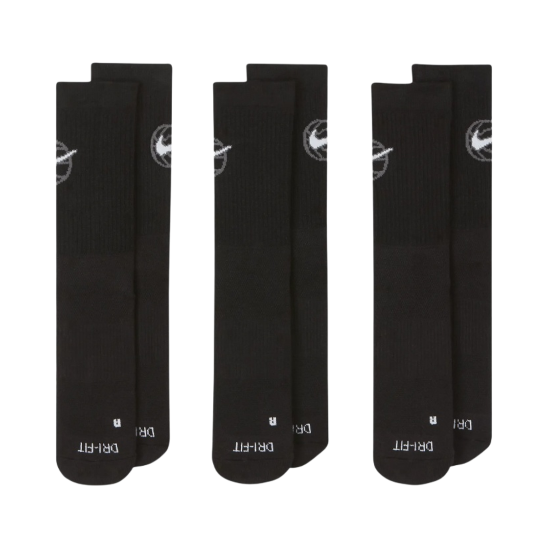 나이키 에브리데이 크루 베스킷볼 삭스 블랙 화이트 (3개입/국내 정식 발매 제품)