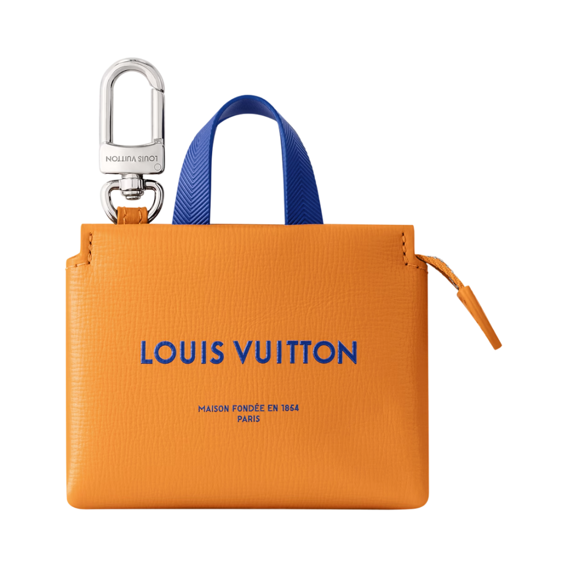 M02699 Louis Vuitton LV Mini Shopper Bag Charm Orange Navy