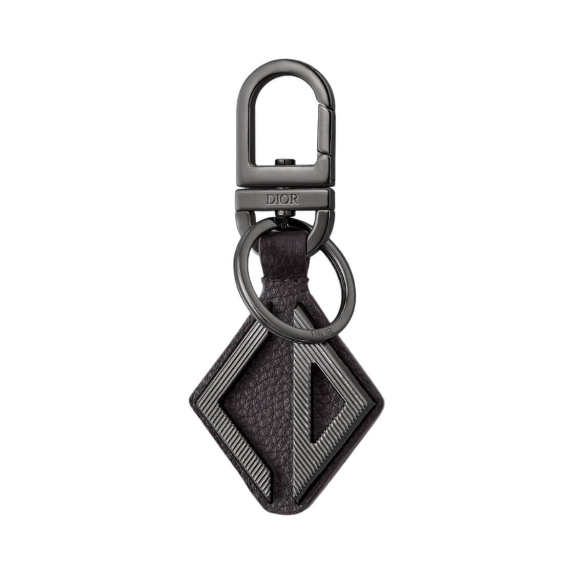 디올 D 터치 키링 블랙 그레인드 카프스킨 CD 다이아몬드 시그니쳐(Dior D Touch Keyring Black Grained Calfskin CD Diamond Signature) - 1