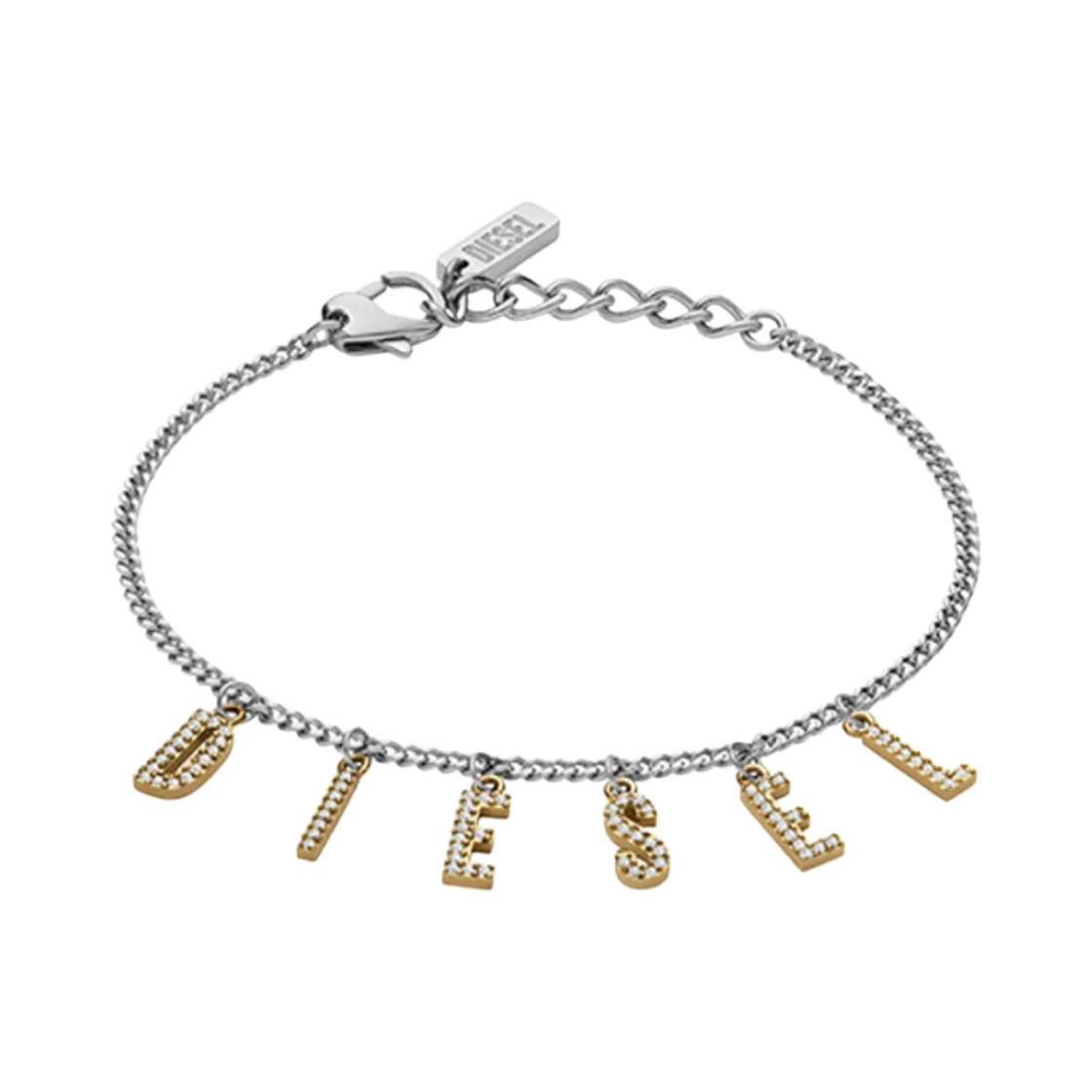 DX1547931 Diesel Dx1547931 Two-Tone Stainless Steel Chain Bracelet Silver Gold