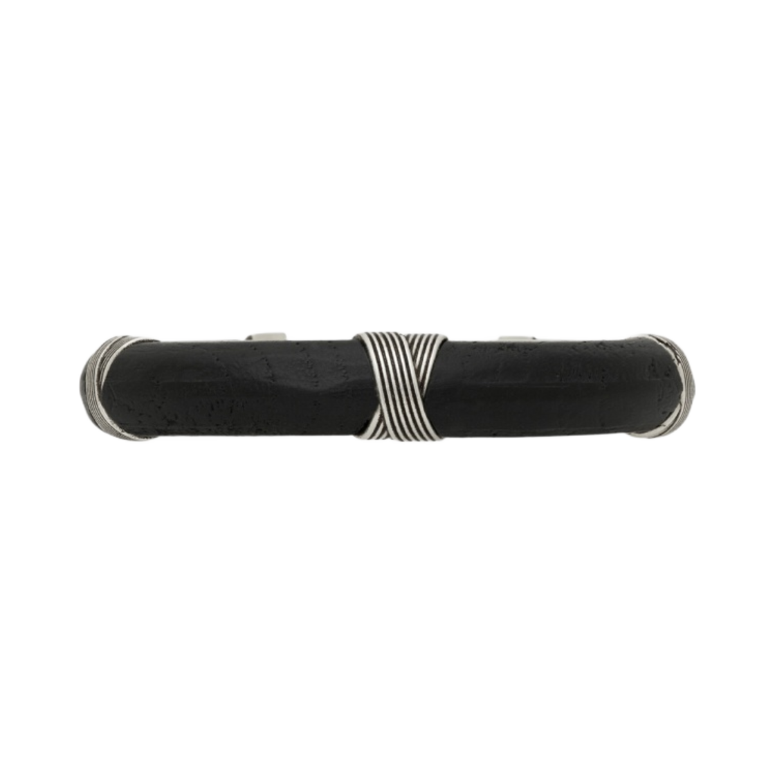 생로랑 빈티지 브레이슬릿 메탈 앤 우드 옥시다이즈드 실버 앤 블랙(Saint Laurent Vintage Bracelet In Metal And Wood Oxidized Silver And Black) - 1