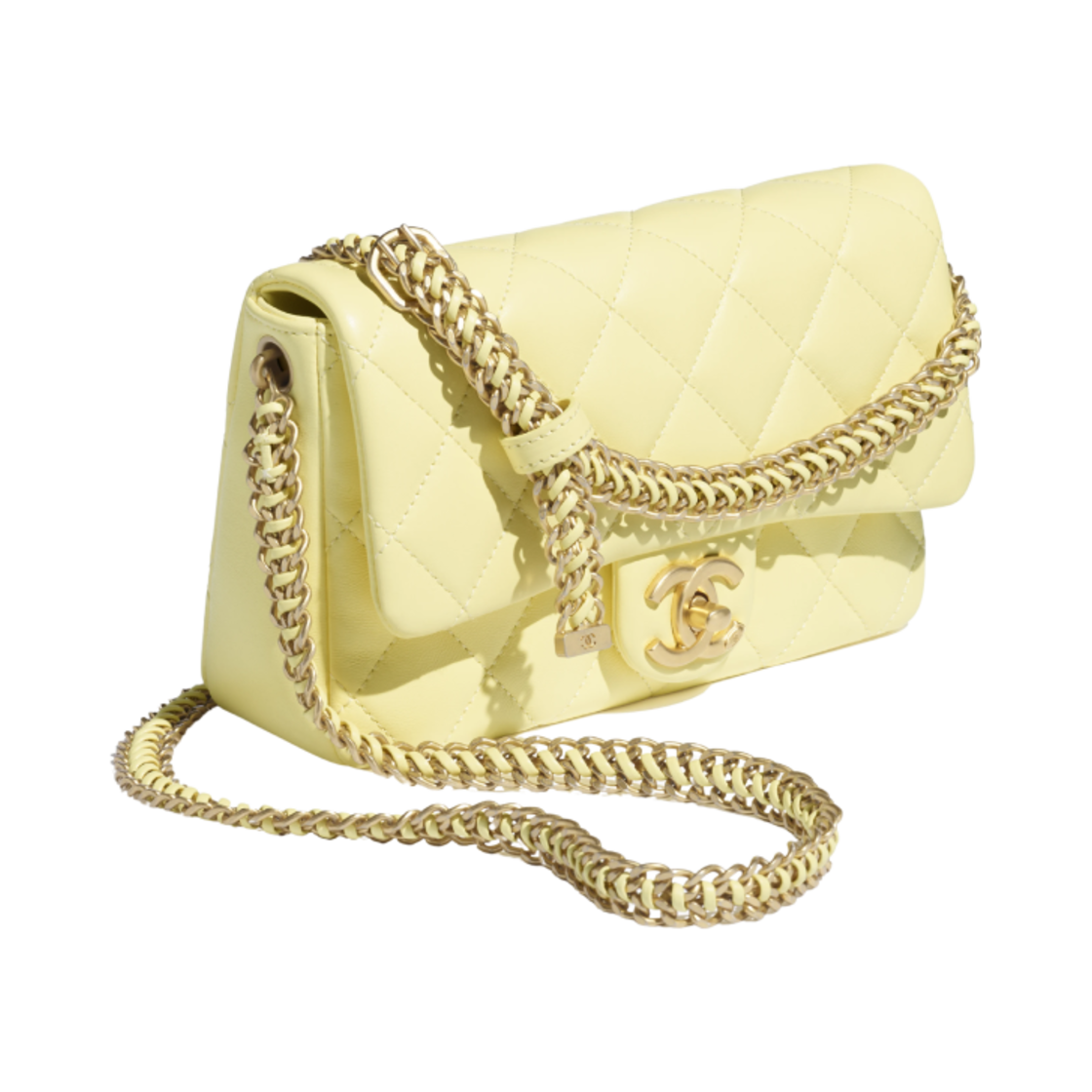 샤넬 스몰 플랩백 램스킨 & 골드 메탈 라이트 옐로우(Chanel Small Flap Bag Lambskin & Gold Light Yellow) - 2