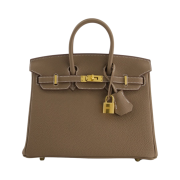 Hermes Birkin 25 Bag Togo & Gold Etoupe