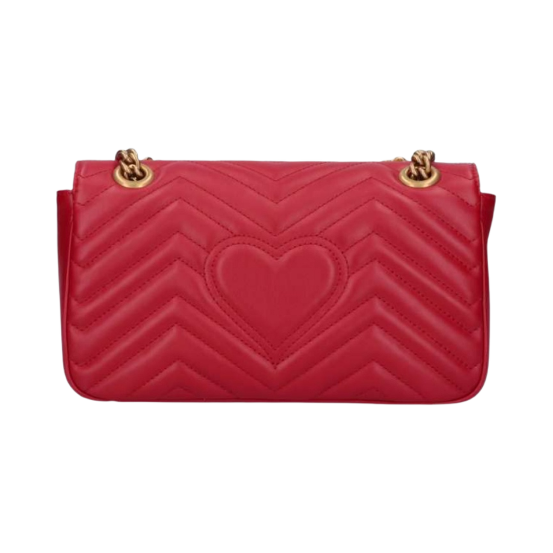 구찌 GG 마몽 마틀라세 스몰 숄더백 히비스커스 레드(Gucci GG Marmont Matelasse Small Shoulder Bag Hibiscus Red) - 3