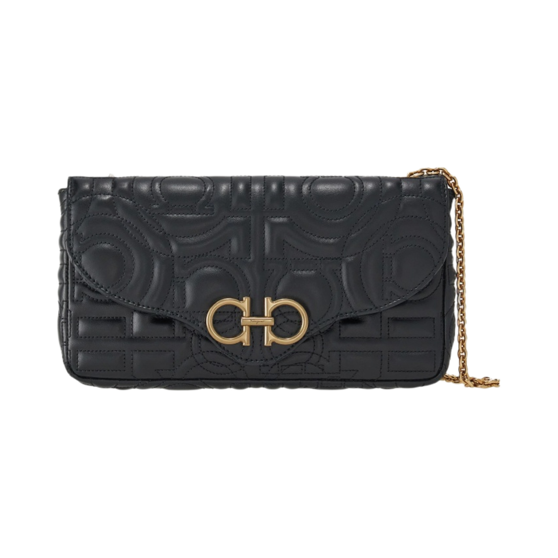 212967-759671 Ferragamo Mini Quilted Gancini Bag Black
