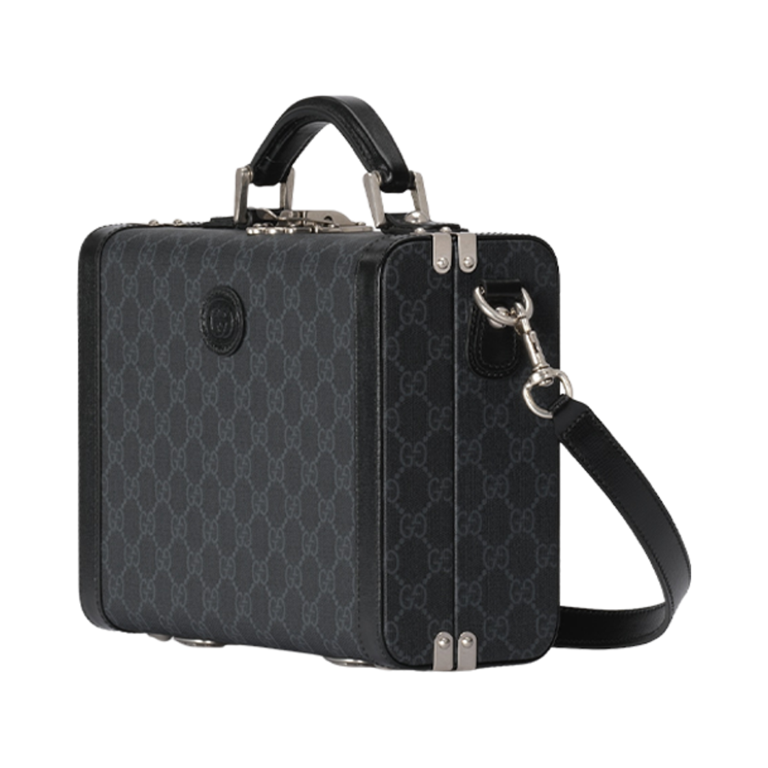 구찌 GG 탑 핸들 뷰티 케이스 블랙 슈프림(Gucci GG Top Handle Beauty Case Black Supreme) - 2