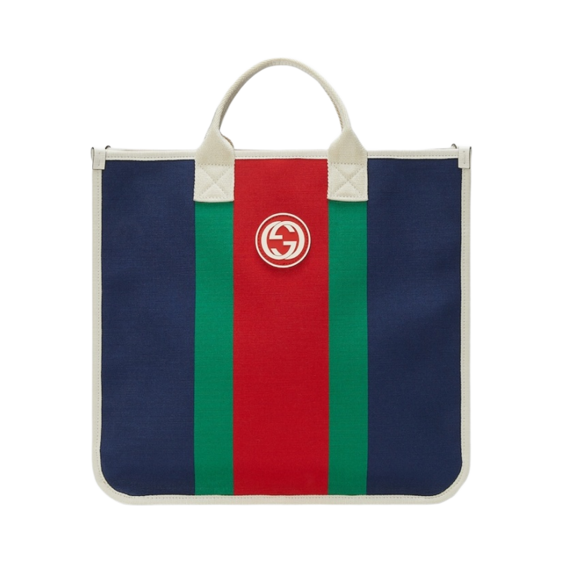 (키즈) 구찌 캔버스 패브릭 웹 토트백 블루 레드((Kids) Gucci Canvas Fabric Web Tote Bag Blue Red) - 1