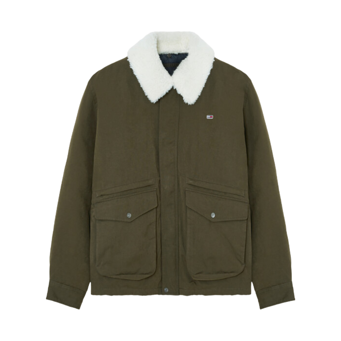 T32E7QJC24TML1M12 Tommy Jeans Shearling Collar Down Parka Fatigue Green