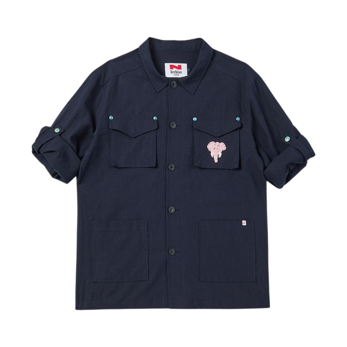 NV24SUJK01NV N ARCHIVE Hand Made Western Detail Linen Jacket Navy