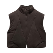 (W) Zara Puffer Gilet Dark Brown
