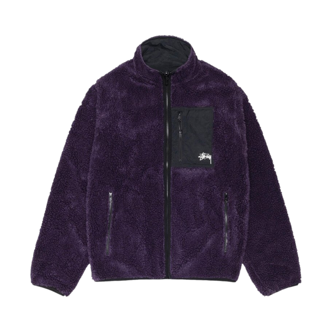 118529 Stussy Sherpa Reversible Jacket Purple