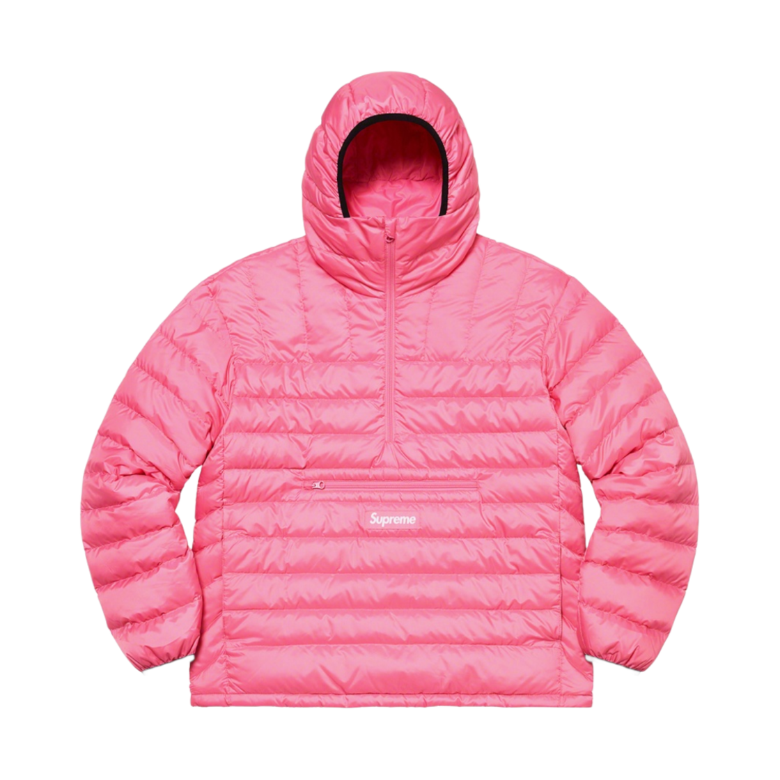 슈프림 마이크로 다운 하프 집 후드 풀오버 핑크 21FW Supreme KREAM