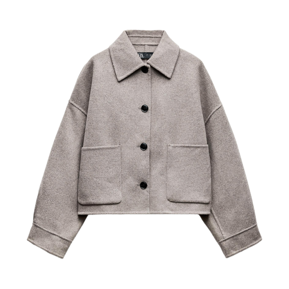 (W) 자라 ZW 컬렉션 더블 페이스드 울 블렌드 자켓 에크루 말((W) Zara ZW Collection Double-Faced Wool Blend Jacket Ecru Marl) - 1