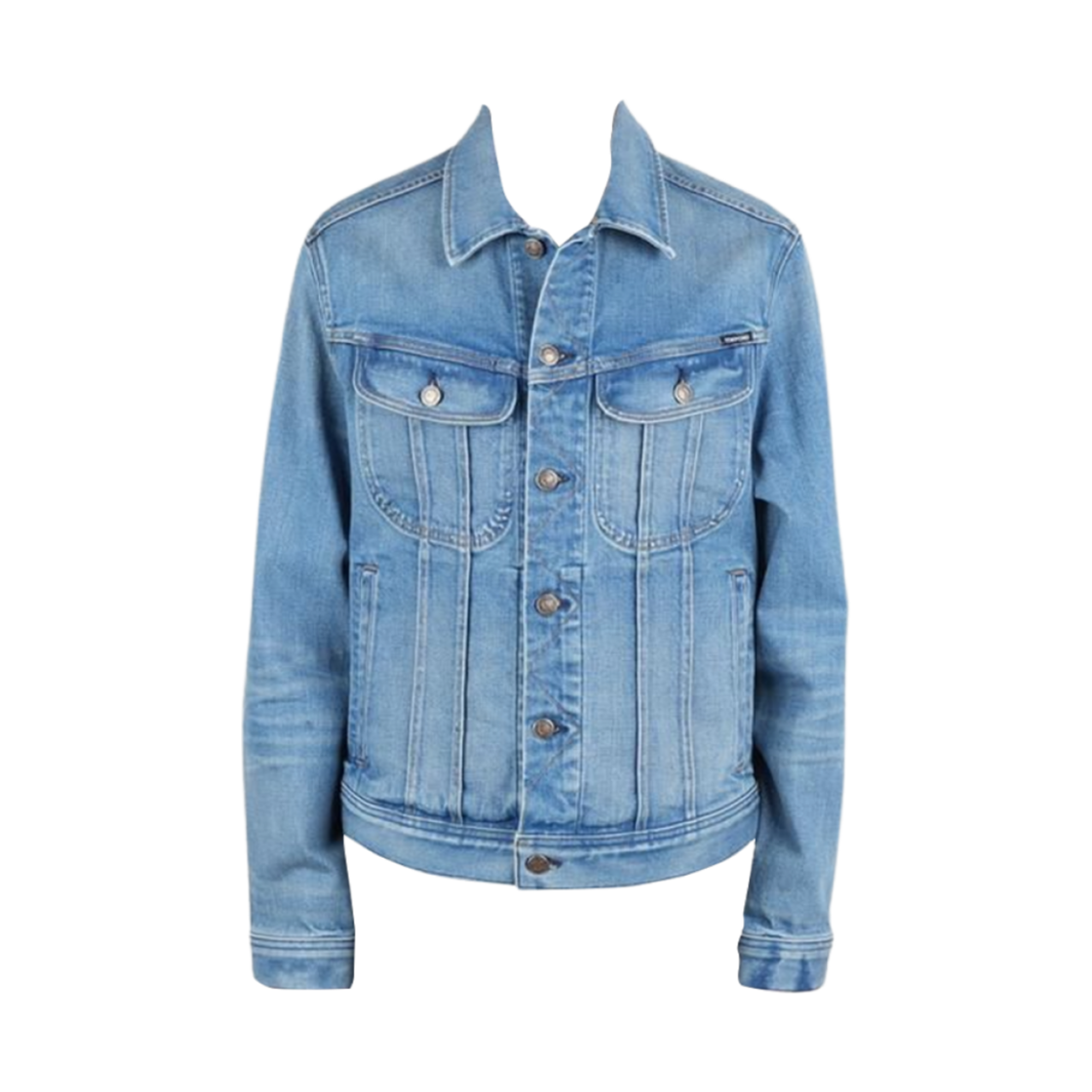 DJI001-DMC049-HB414 Tom Ford Denim Washed Jacket Blue