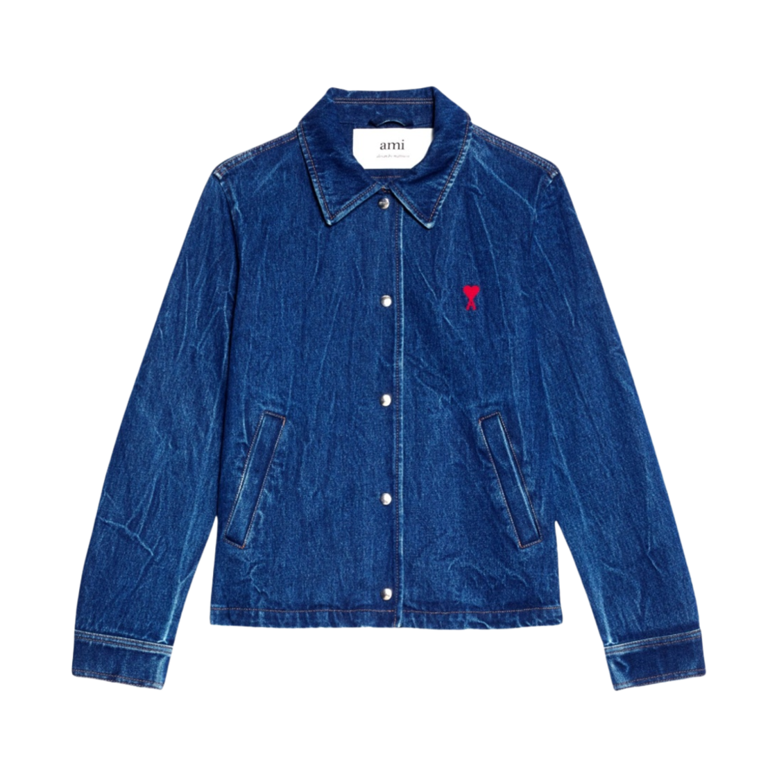 아미 스몰 하트 로고 데님 버튼 자켓 유즈드 블루(AMI de Coeur Denim Buttoned Jacket Used Blue) - 1