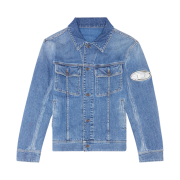 Diesel D-Barcy-Fsc Trucker Jacket with Plaque Light Blue