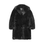 (W) Zara x Stefano Pilati Faux Fur Coat Black