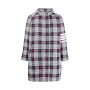 Thom Browne Summer Tweed Hooded Football Sideline Parka Tricolor