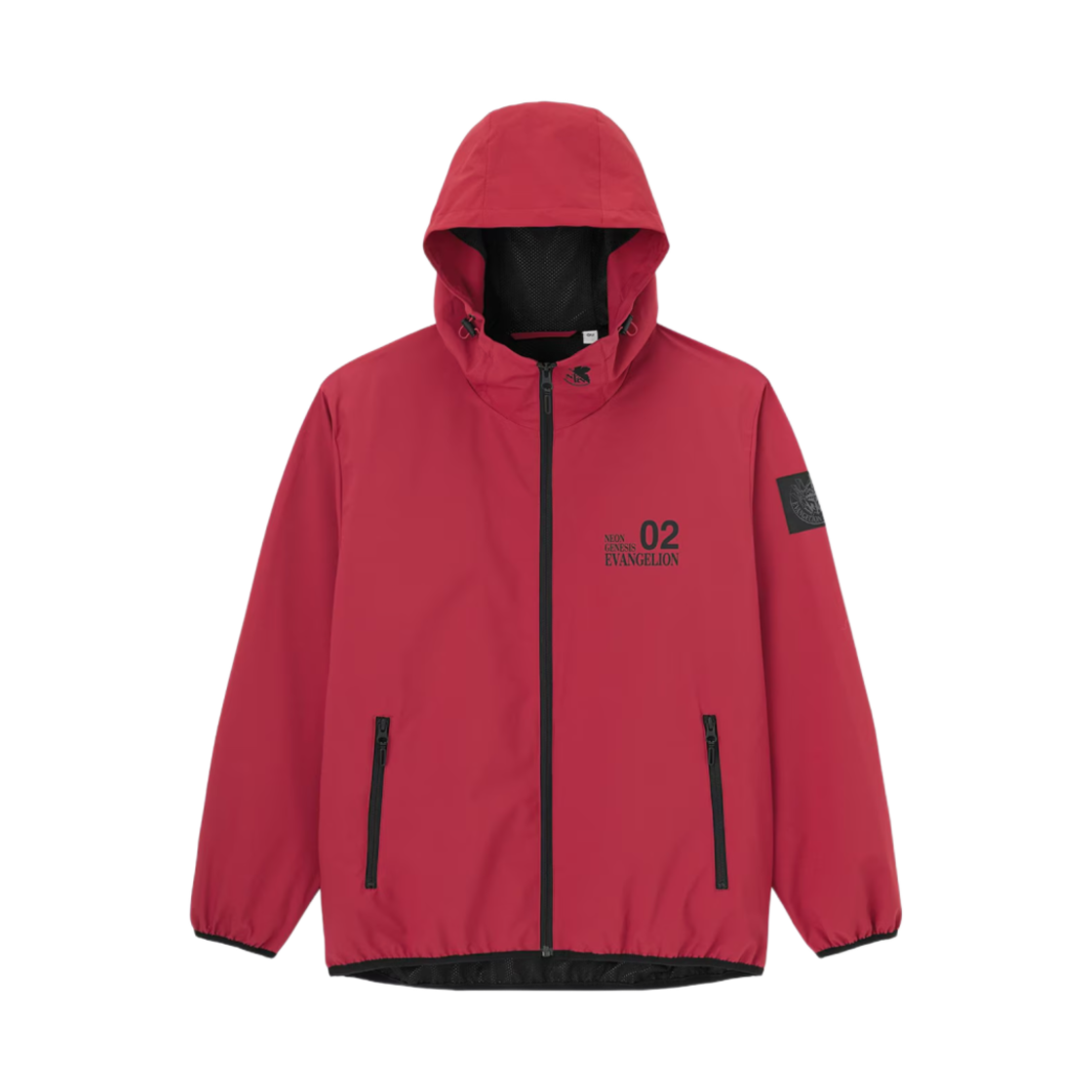 356681-15 GU x Evangelion Windproof Shell Parka Red - JP