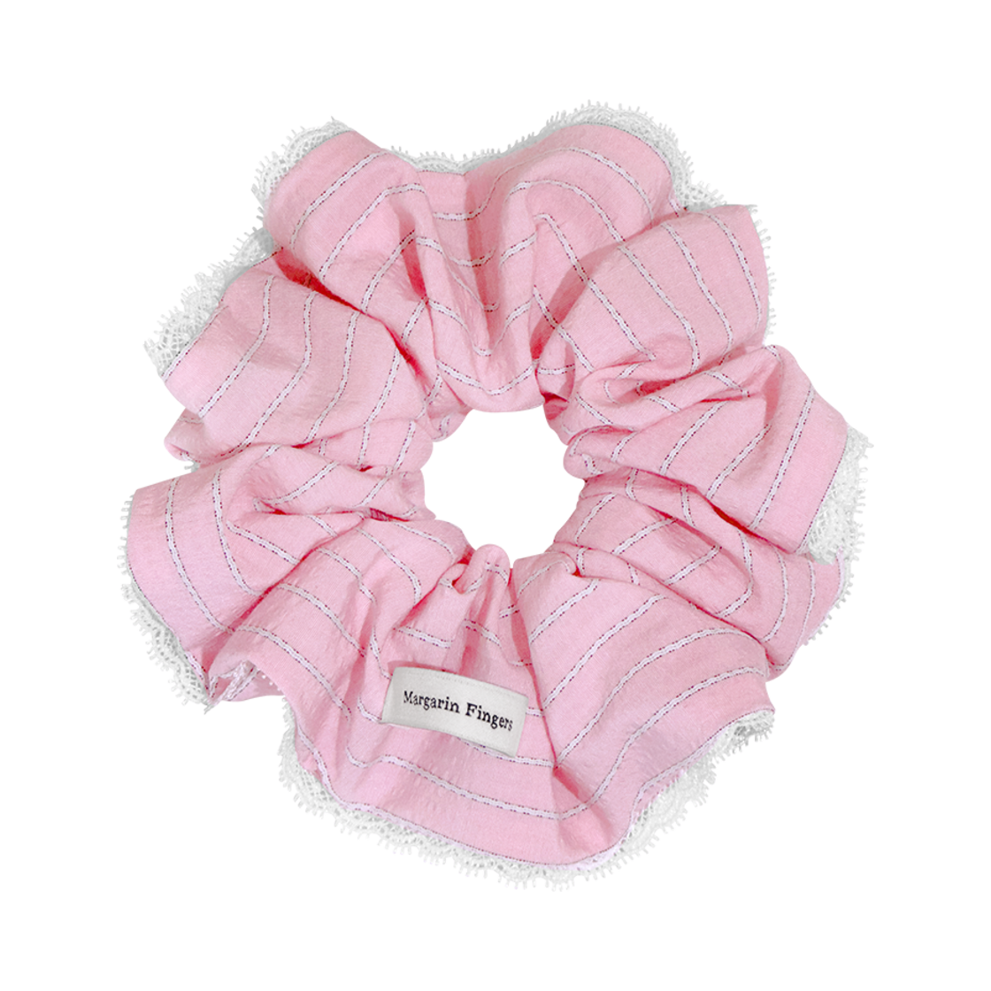 MF2514HB002CPKFR Margarin Fingers Striped Lace Scrunch Pink