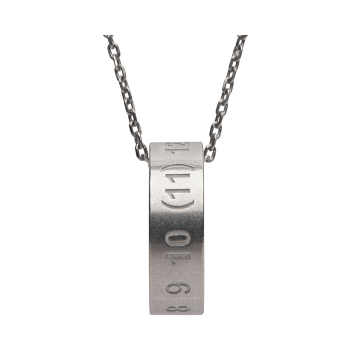 SI8UU0001SV0129951 Maison Margiela Numerical Band Ring Necklace Silver