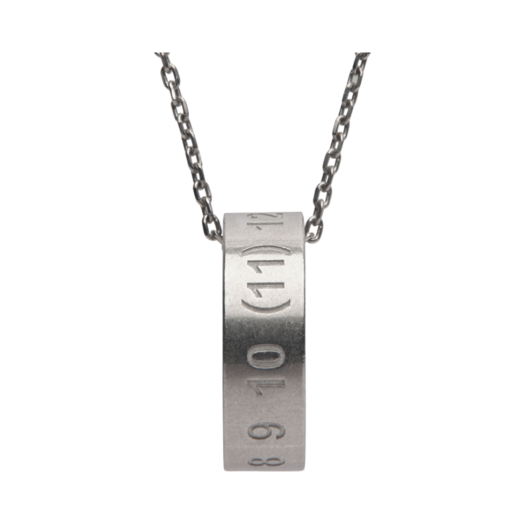 SI8UU0001SV0129951 Maison Margiela Numerical Band Ring Necklace Silver